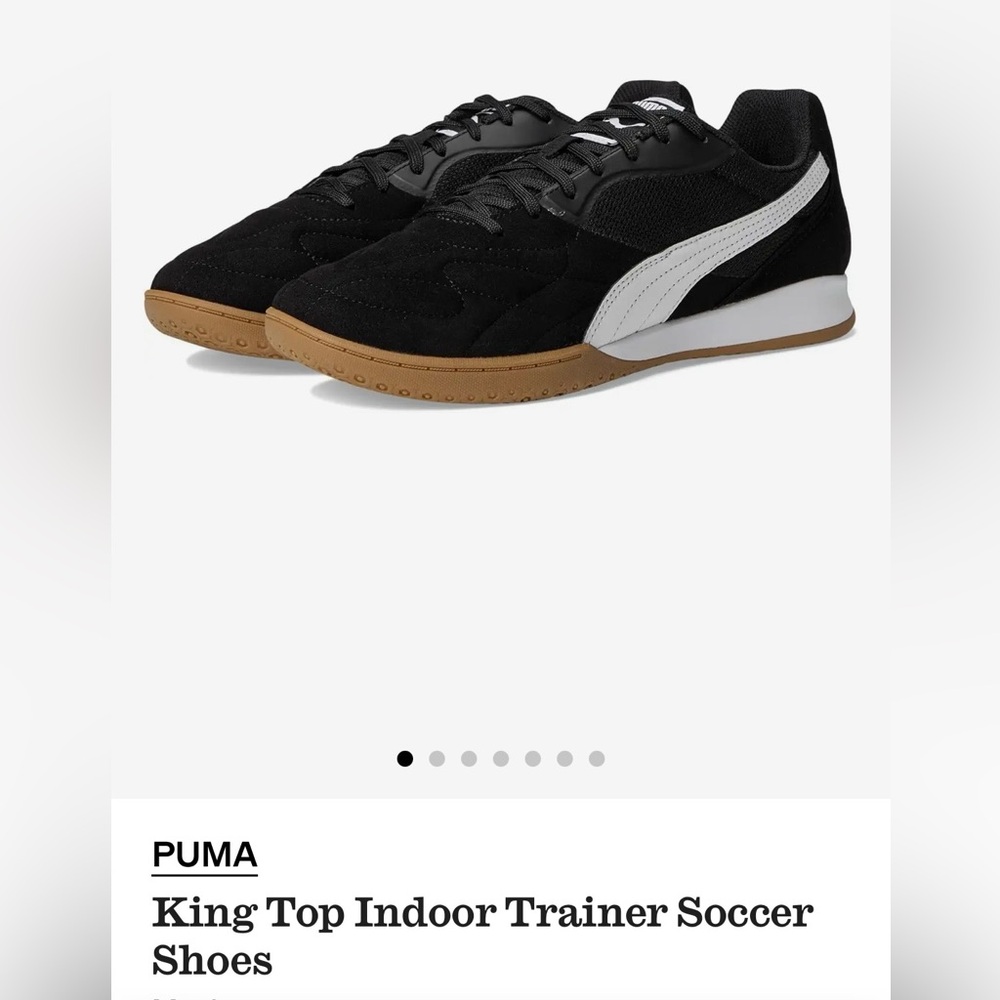 PUMA Men's King Top Sneaker-Black and White with Gum Sole